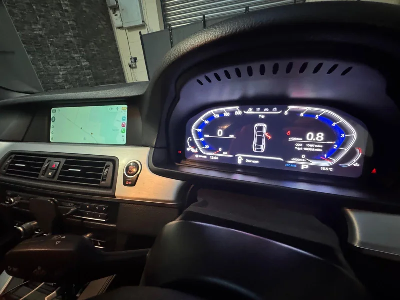 Blue display layout on the upgraded instrument cluster