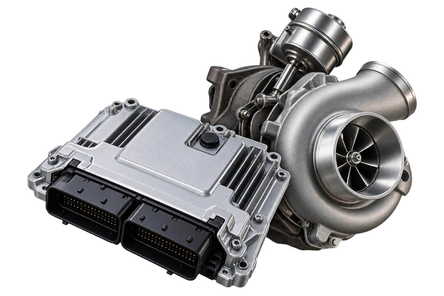 Floating ECU and turbocharger illustration for van and light commercial vehicle remapping