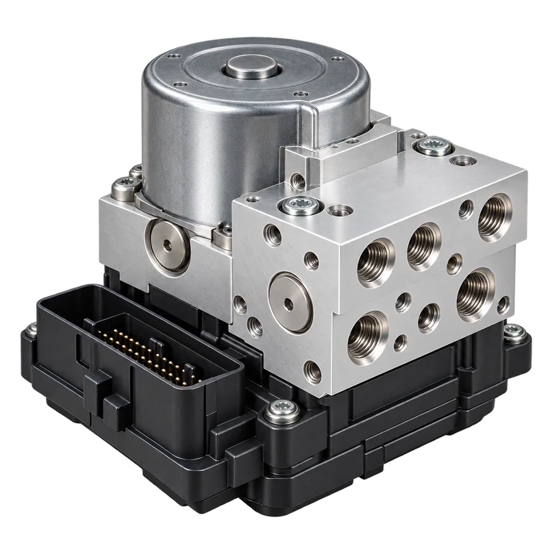 Photorealistic ABS hydraulic pump assembly isolated