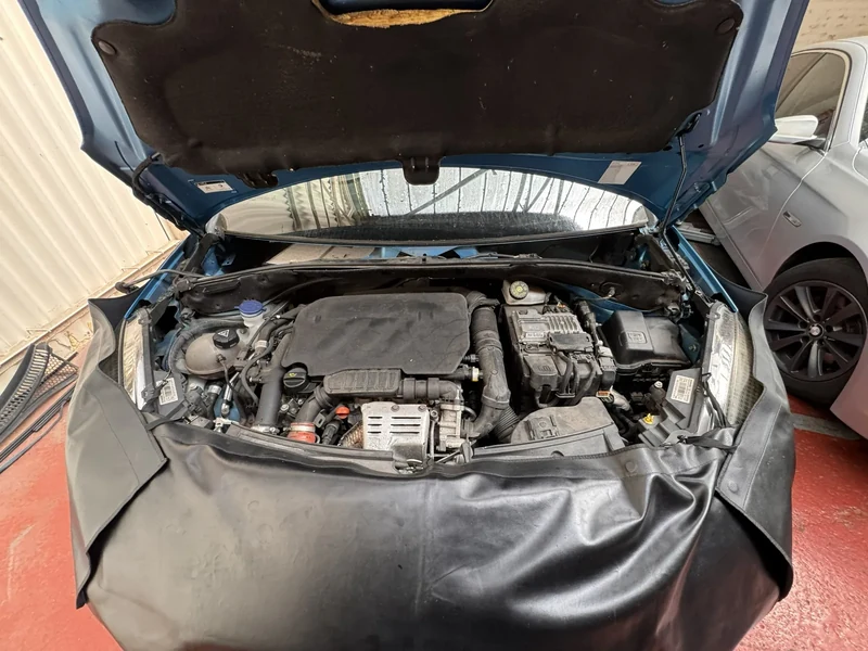 Citroen DS engine bay overview before BSI programming and front wiper repair