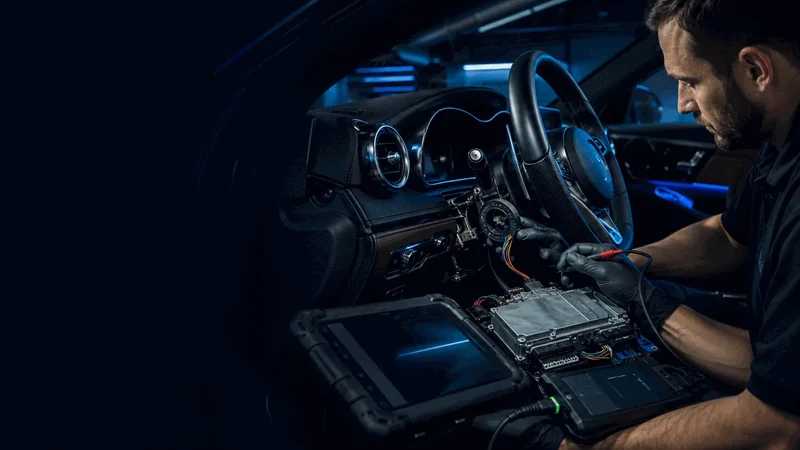 Illustration of vehicle ECU and immobiliser diagnostic checks
