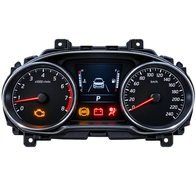 Vehicle instrument cluster used for warning light diagnosis and fault checking