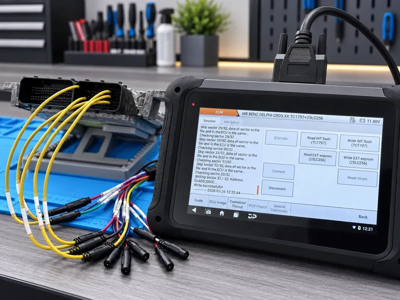 Mercedes Benz Delphi CRD3.xx ECU programming, cloning and adaptation bench mode case study