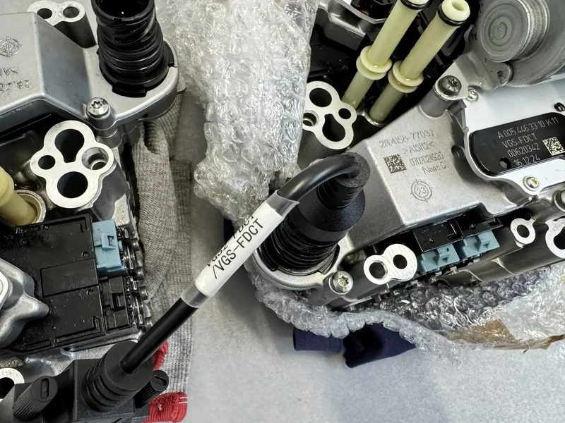 Close-up of Mercedes VGS-FDCT TCM programming connection