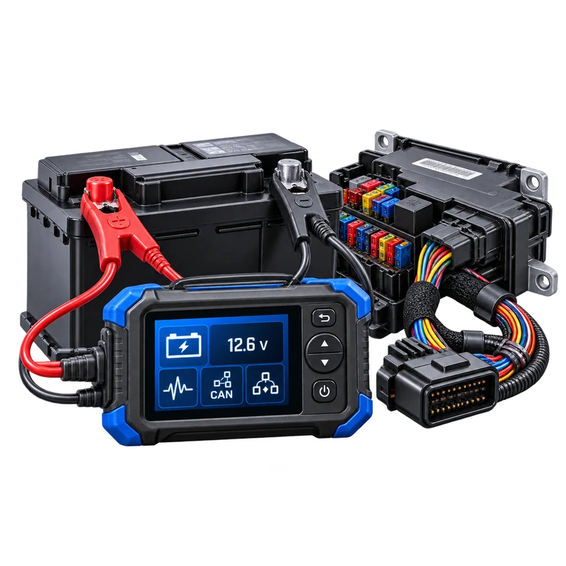 Automotive power supply and CAN communication diagnostic kit for electrical fault finding