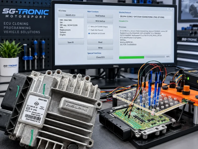 SsangYong DCM3.7AP ECU programming software during bench data verification